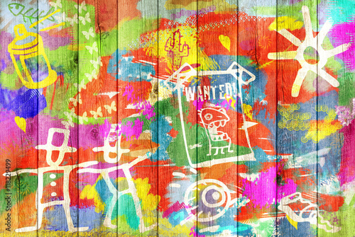 Color Graffiti Wall Background