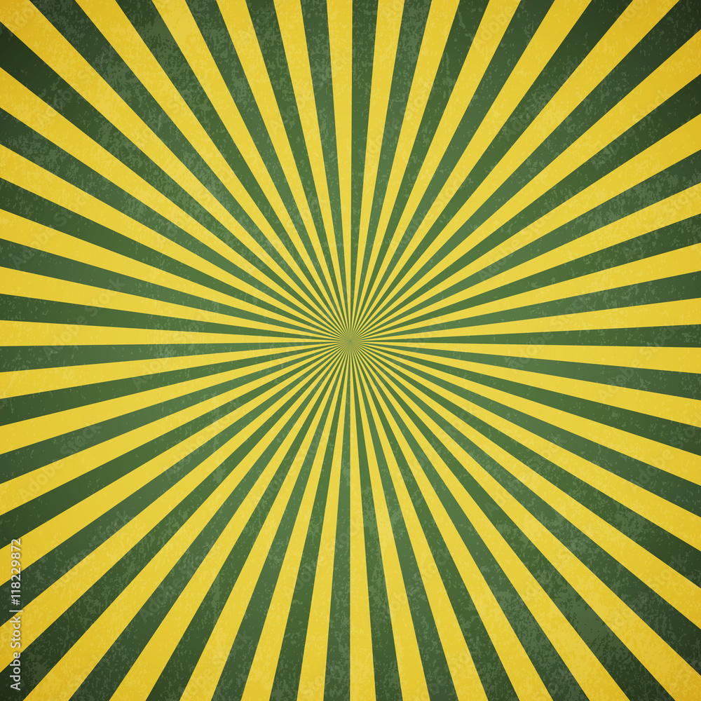 Fototapeta premium Sun rays, Old paper with stains, Brazil background concept - Vector