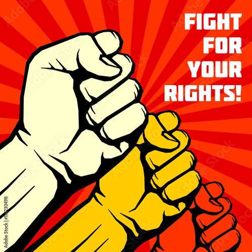 Fight for your rights, solidarity, revolution vector poster