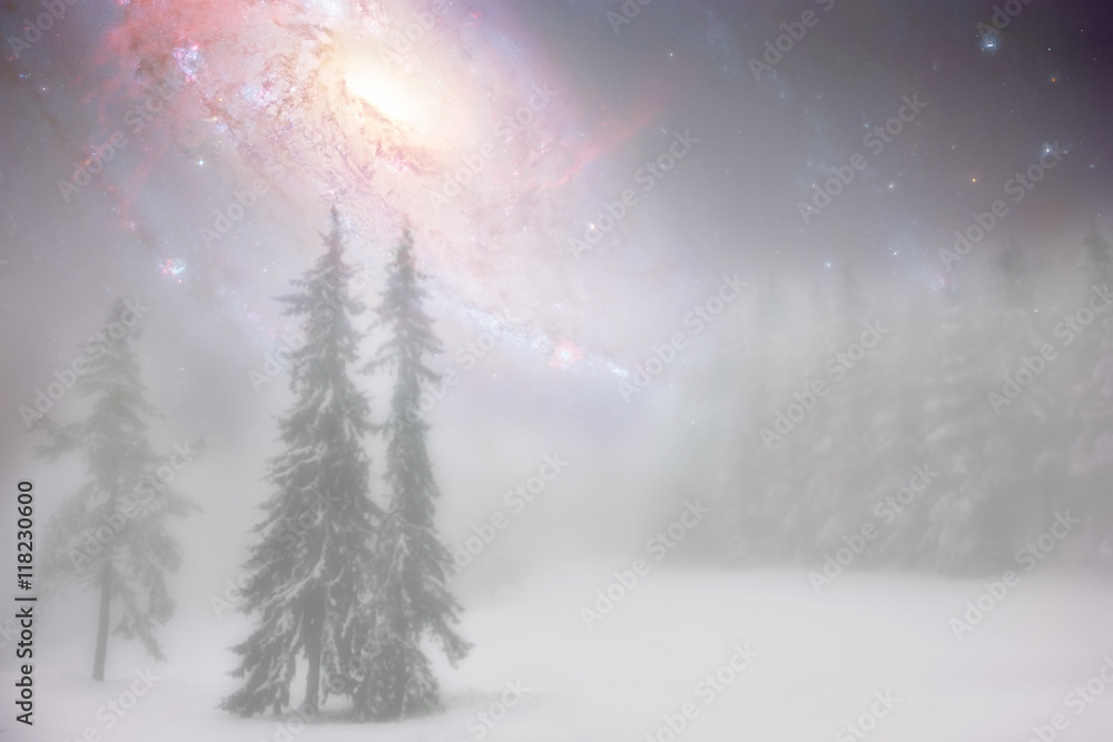 Abstract winter fairy landscape