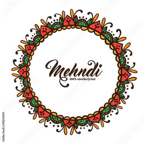 Handsketched mehndi frame