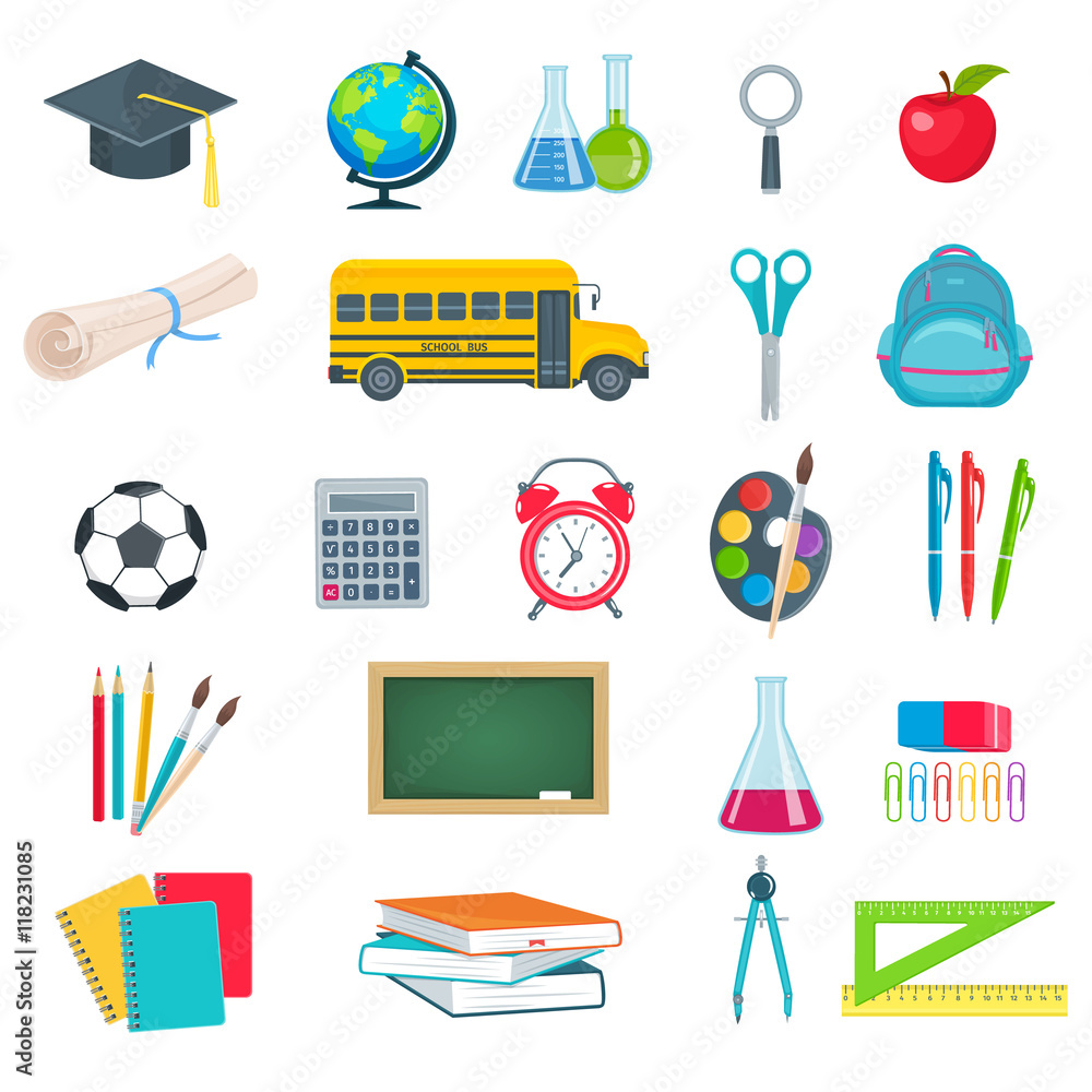 Obraz back to school education icons set