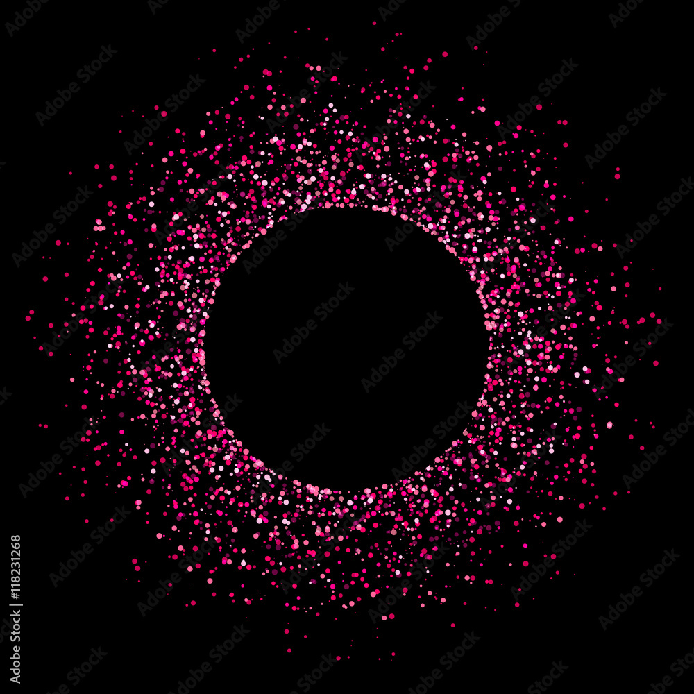Vector pink glitter background with copy space. Sparkling shiny glam circle.  Stock Vector | Adobe Stock