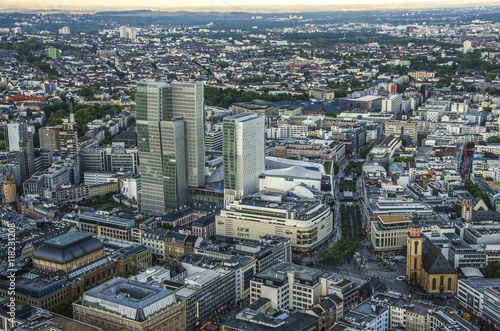 Modern skyline of Frankfurt  Germany financial business district.