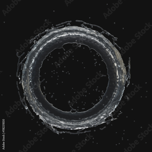 water splash radial Isolated 3d