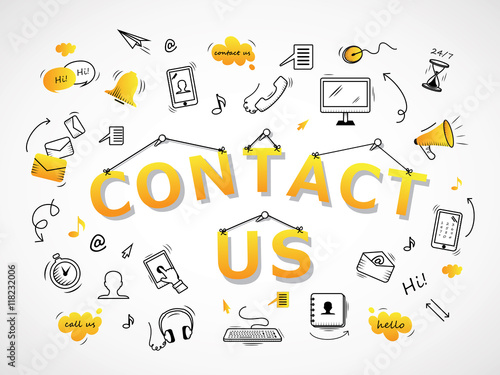 Contact Us Icons Set - Isolated On White Background-Vector Illustration, Graphic Design. For Web,Websites,Magazine Page,Print, App, Presentation Templates And Promotional Materials