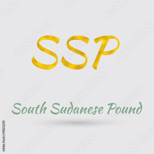 Golden South Sudanese Pound Symbol