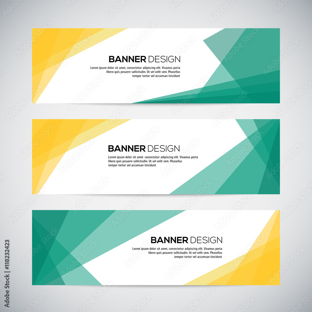 Banners with the abstract colorful geometric background