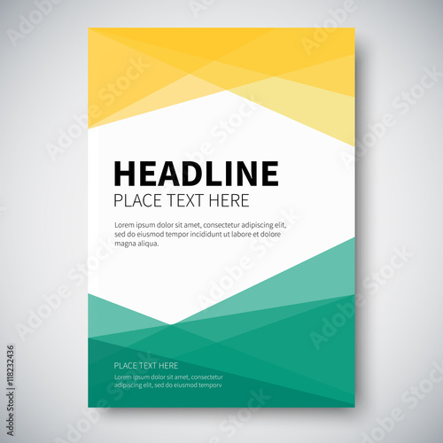 Cover design with abstract colorful geometry on background