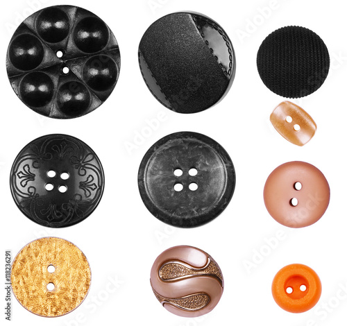 many buttons isolated on white