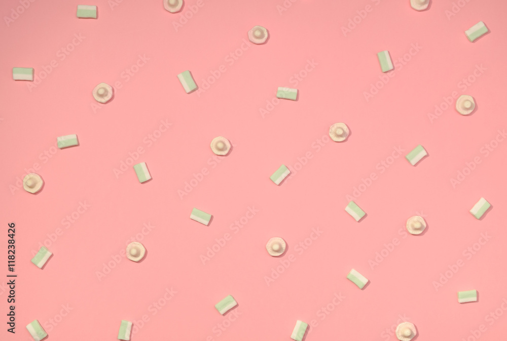 Marshmallows flat lay Marshmallows flat lay