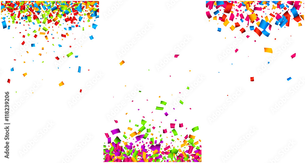 Backgrounds set with color confetti.