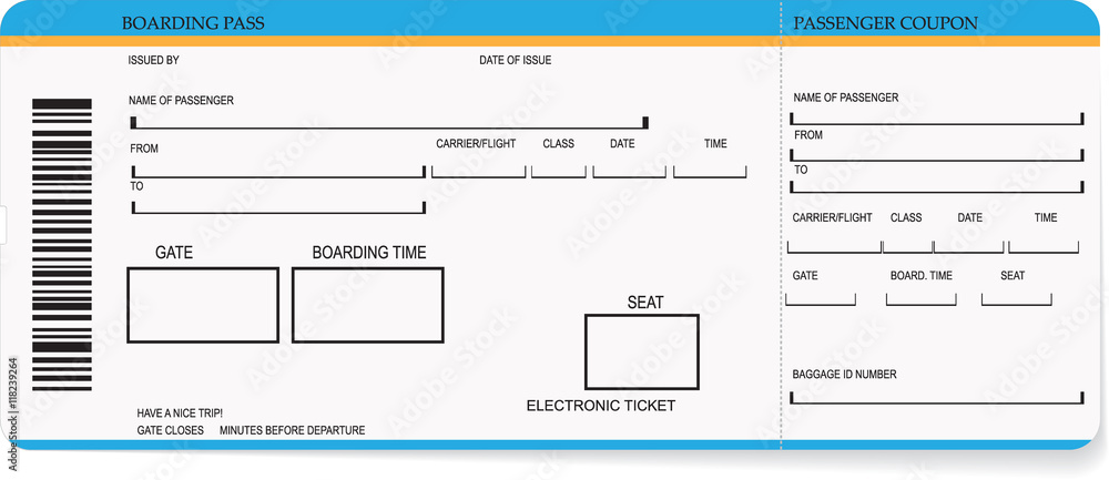 Vector illustration of pattern of a boarding pass or air ticket ...