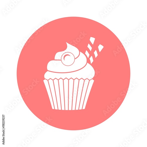 Vector cupcake flat icon symbol