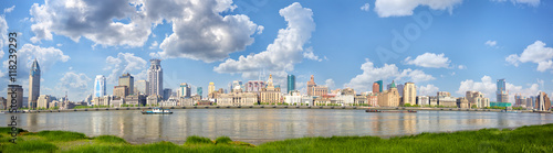 Photography The Bund panorama in Shanghai, China