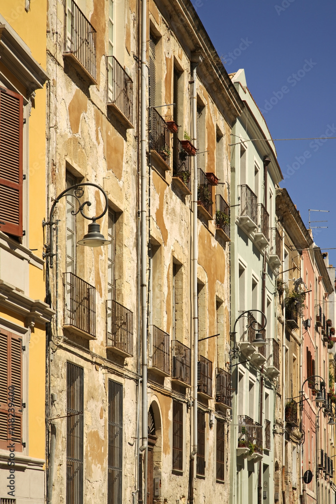 Old street in Cagliari. Sardinia. Italy