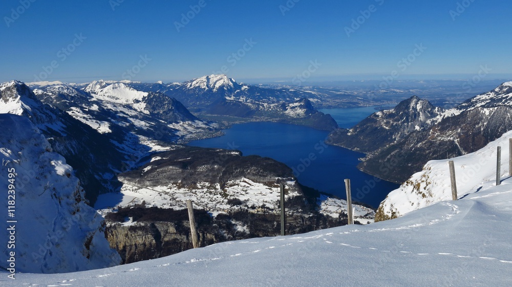 View from Mt Fronalpstock, Swiss Alps