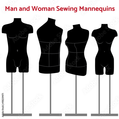 Female and man body mannequin set
