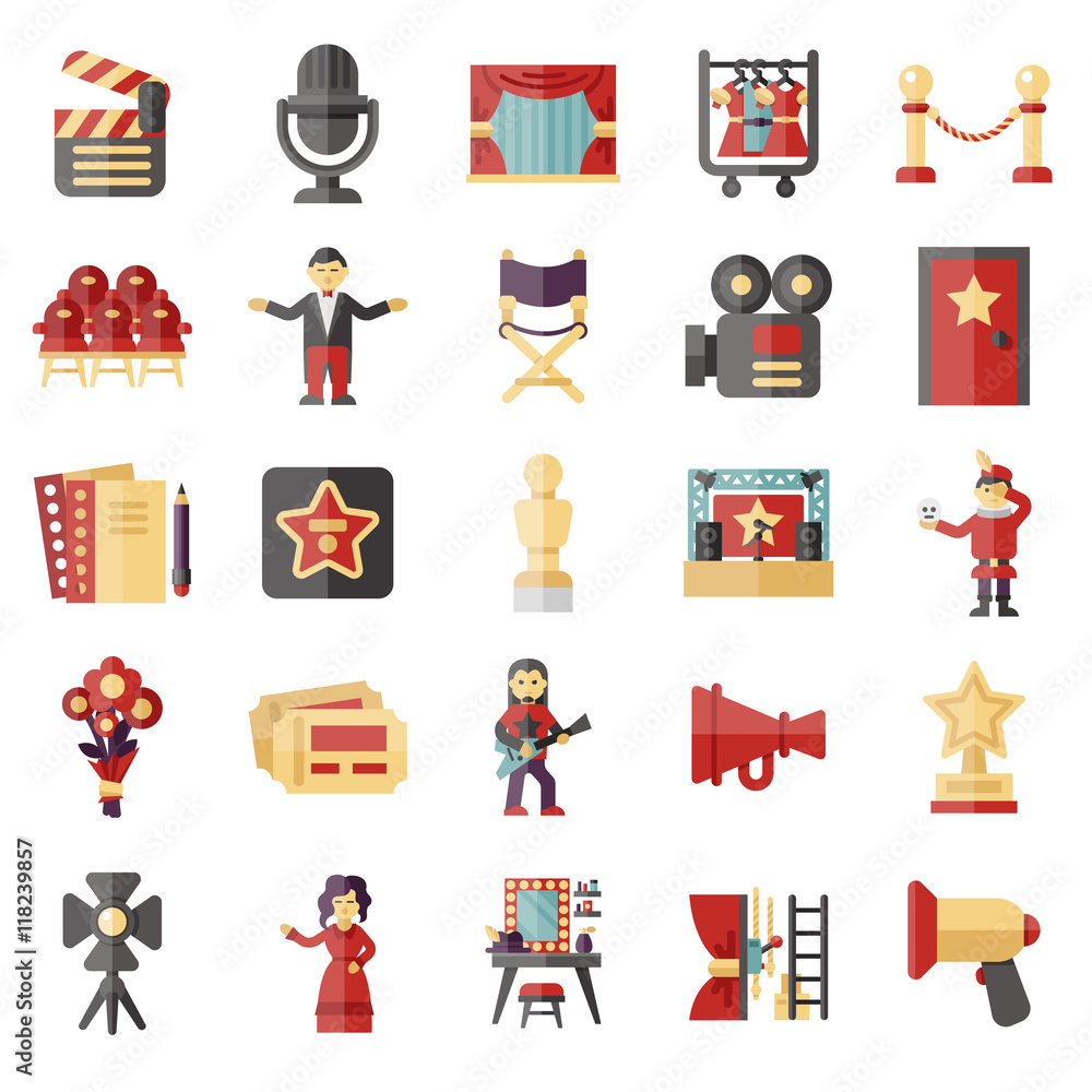 show business icon set show business icon set