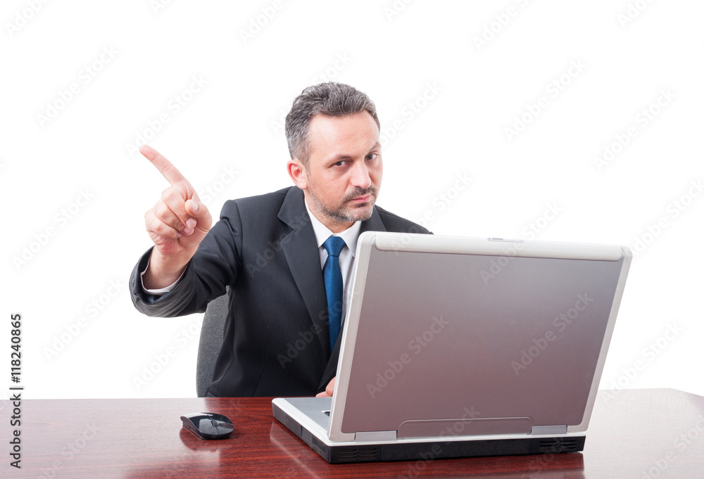 Business man doing refusal gesture Business man doing refusal gesture