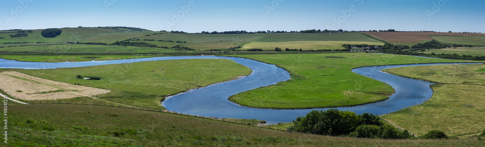 Cuckmere River Landscape at Seven Sisters, England. Cuckmere River Landscape at Seven Sisters, England.