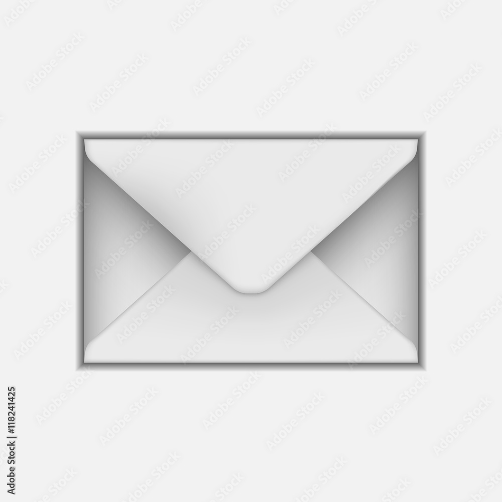 Blank paper envelope for your design. Vector envelope template.