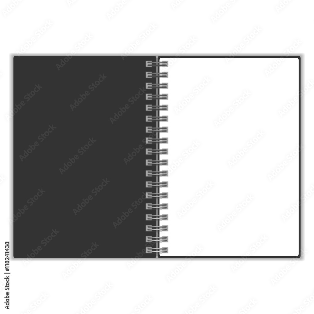 empty blank of spiral notebook. Spiral notebook mockup. empty blank of spiral notebook. Spiral notebook mockup.