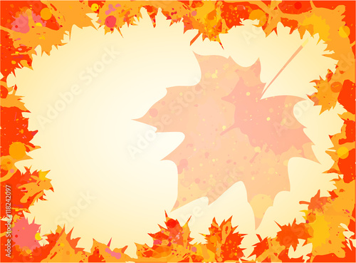 Watercolor maple leaves frame