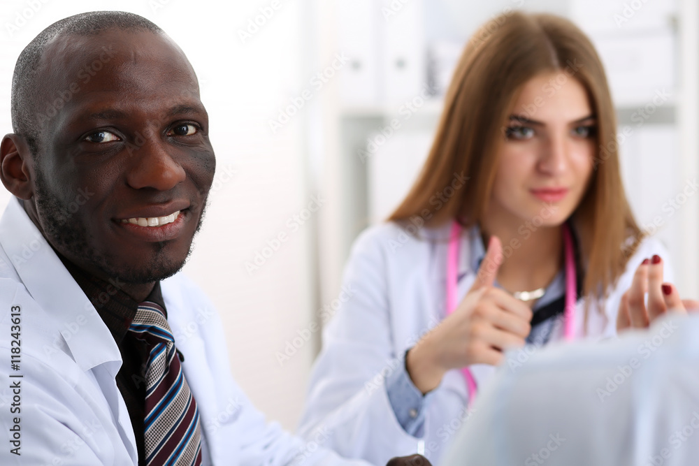 Portrait of young handsome black male doctor Portrait of young handsome black male doctor