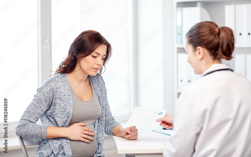 gynecologist doctor and pregnant woman at hospital gynecologist doctor and pregnant woman at hospital