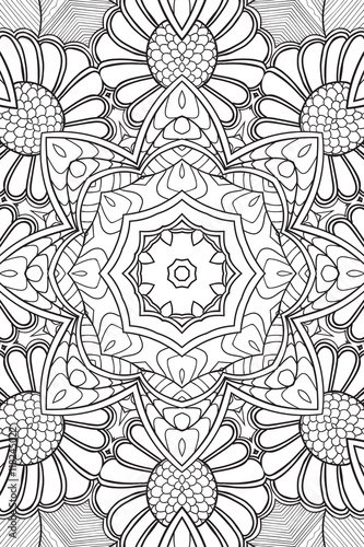 Mandala background. Ethnic decorative elements. Hand drawn . Coloringg book for adults. photo