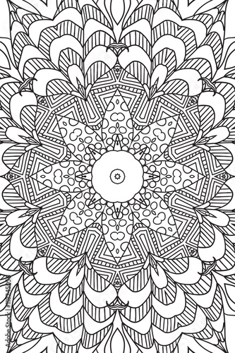 Mandala background. Ethnic decorative elements. Hand drawn . Coloringg book for adults. photo