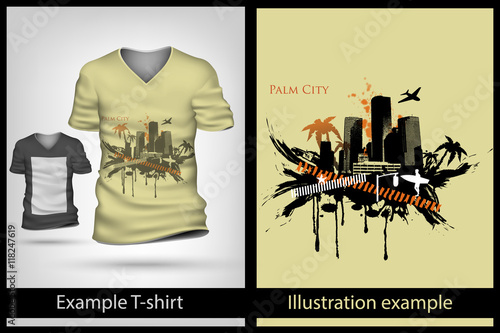 example illustration on T-shirt.