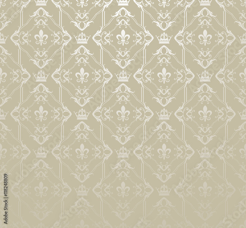 Damask Wallpaper, Vintage, Vector Image