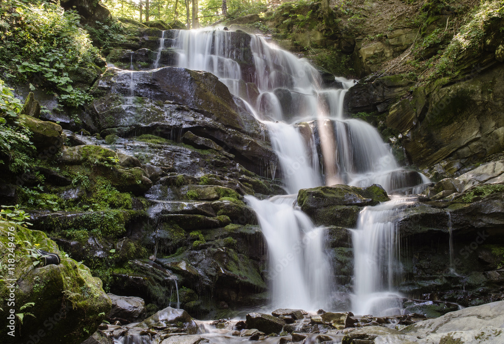 Waterfall in the Ukrainian Carpathians
