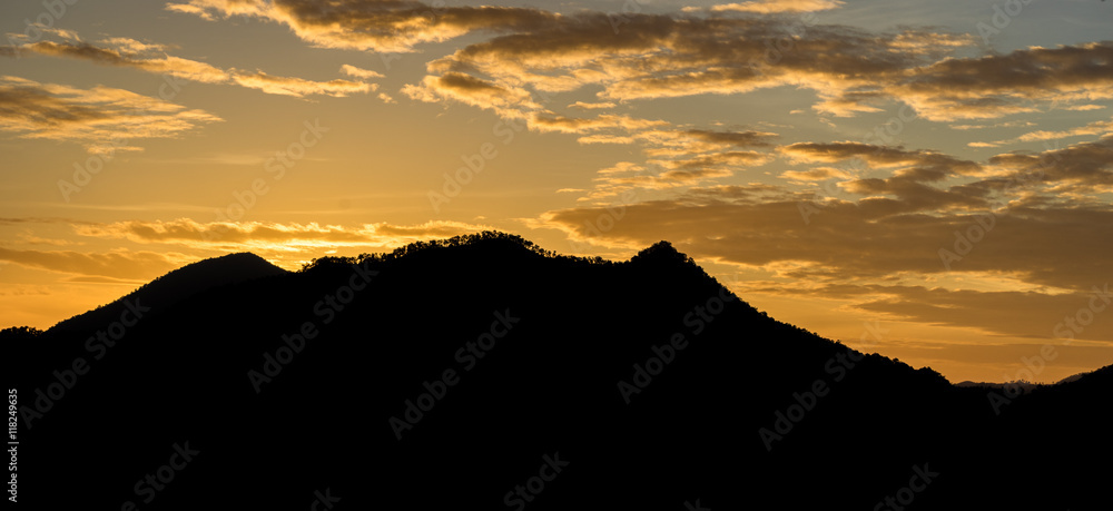 Sunrise over Moutain with Colorful sky
