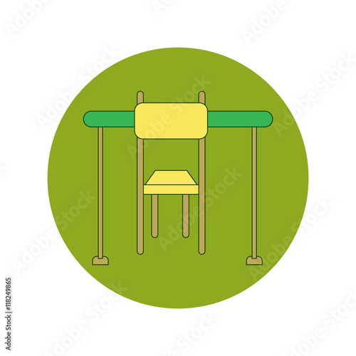 Back to School and Education Vector Flat Design School Desk