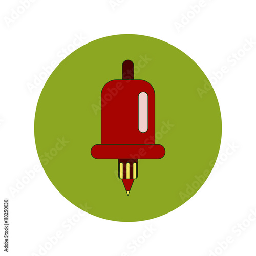 Back to School and Education Vector Flat Design bell and pencil