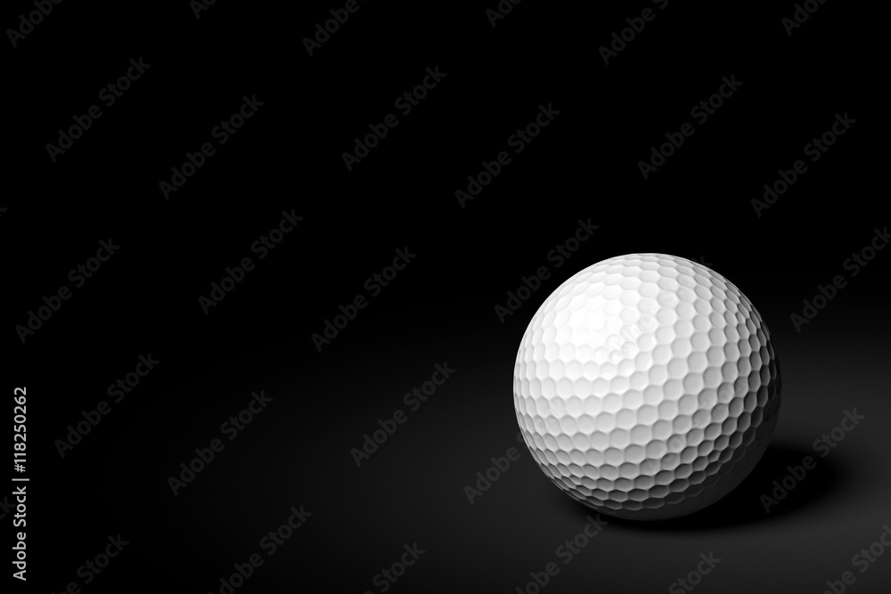 Golf Ball on Black Background, 3D Rendering Golf Ball on Black Background, 3D Rendering