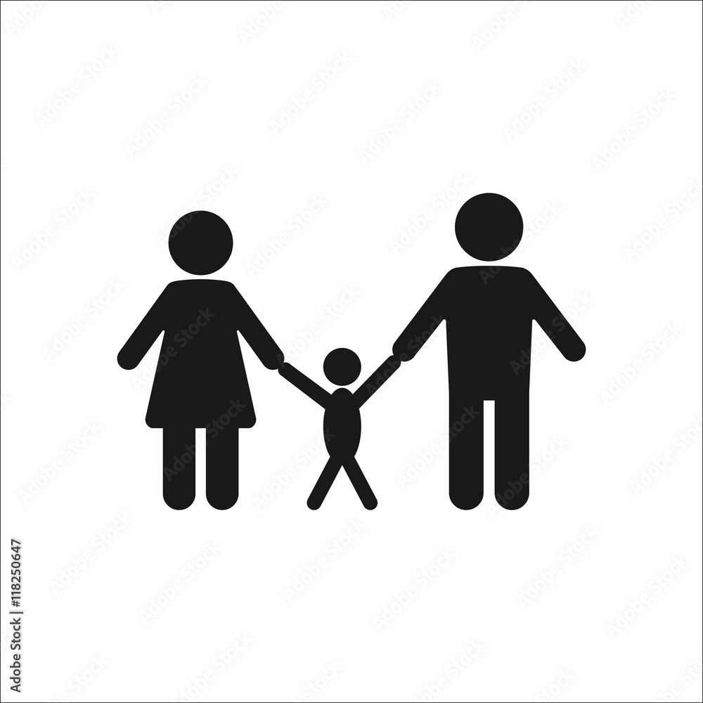 Family sign simple icon on background Family sign simple icon on background