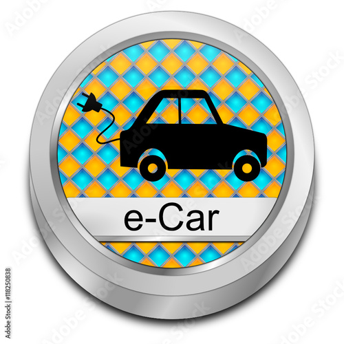 e-Car Button - 3D illustration