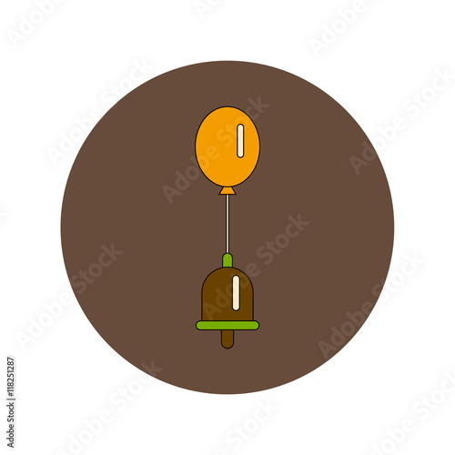 Back to School and Education Vector Flat Design bell and balloon