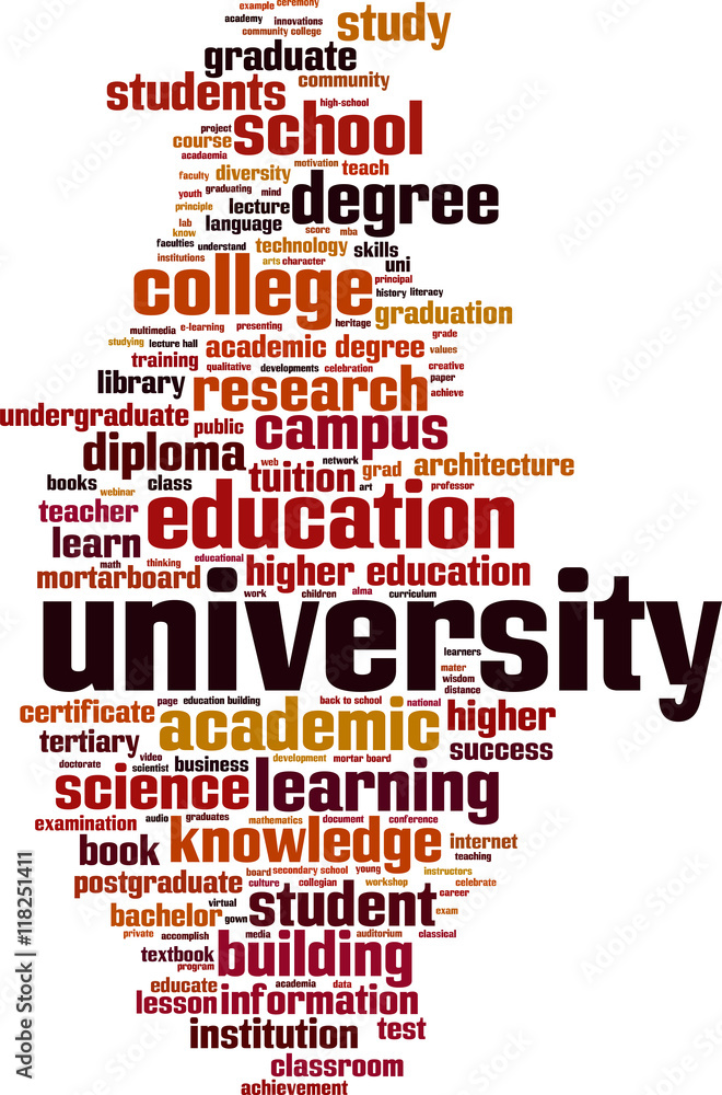 University word cloud concept. Vector illustration