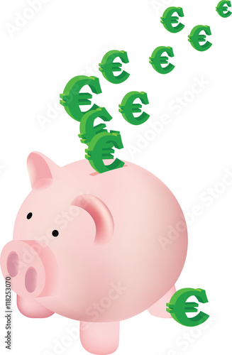 salvadanaio con simbolo euro