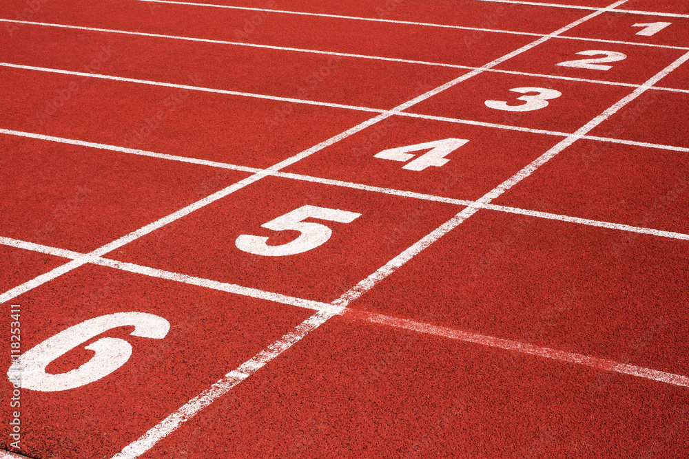 Running track with the numbers