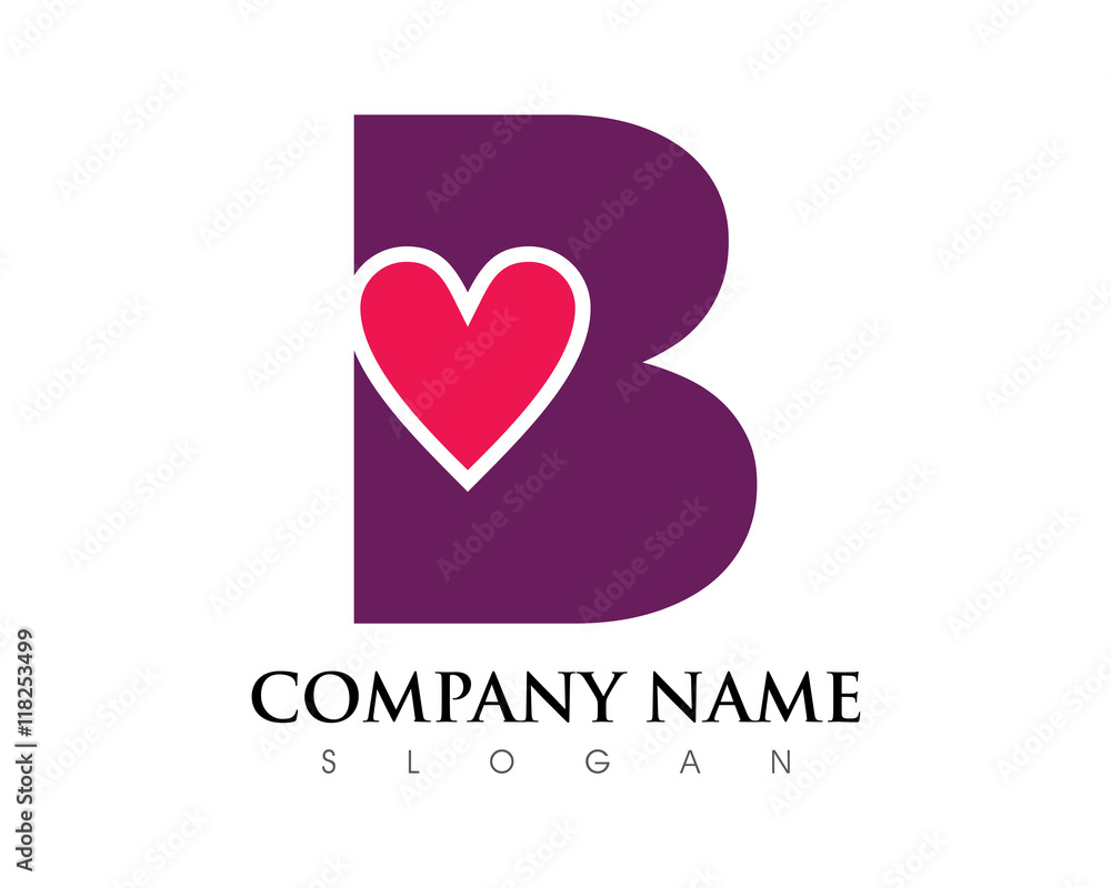 B Letter Love Logo