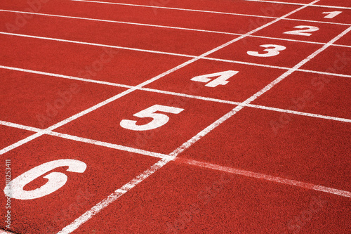 Running track with the numbers
