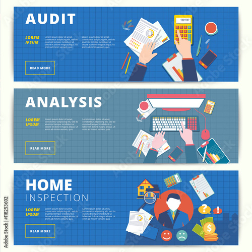 Set of vector web banners design for business or finance service