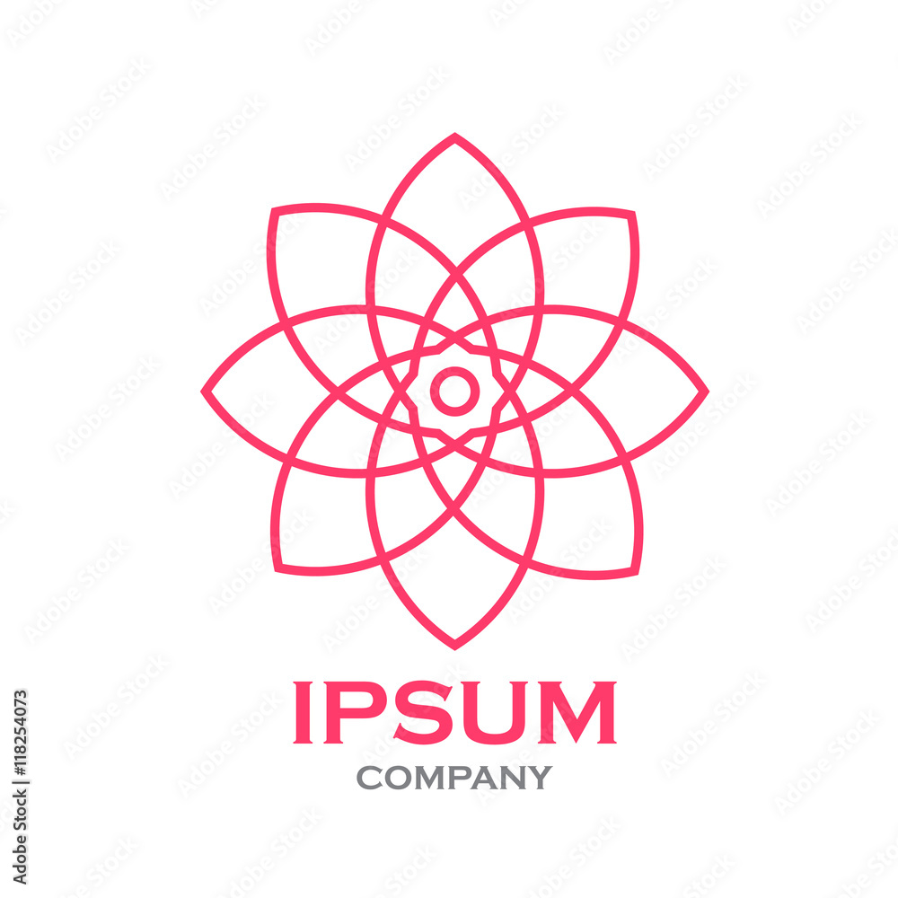 Beautiful flower line decoration vector logo Beautiful flower line decoration vector logo