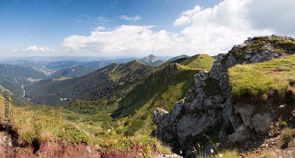Obraz premium Slovakian mountain Mala Fatra, area of National Nature Reserve Chleb, Slovakia
